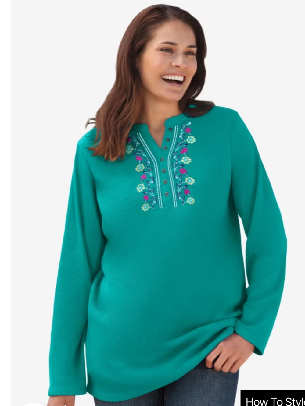 Woman Within embroidered thermal tee size 5X